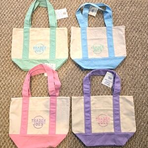 Set Of 4 Trader Joe's Mini Tote Bags